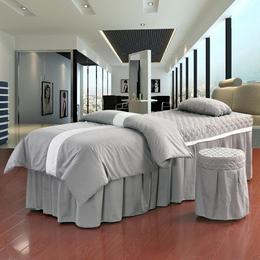 纯色全棉美容院床罩四件套美体按摩Spa专用包邮定洗头床纯棉床罩