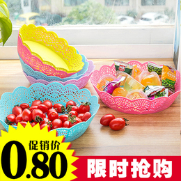 创意花型干果盘 客厅水果盘糖果盘茶几瓜子盘零食盘 大号塑料盘子